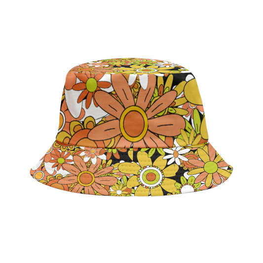 Classic Boho Flowers Inside Out Bucket Hat
