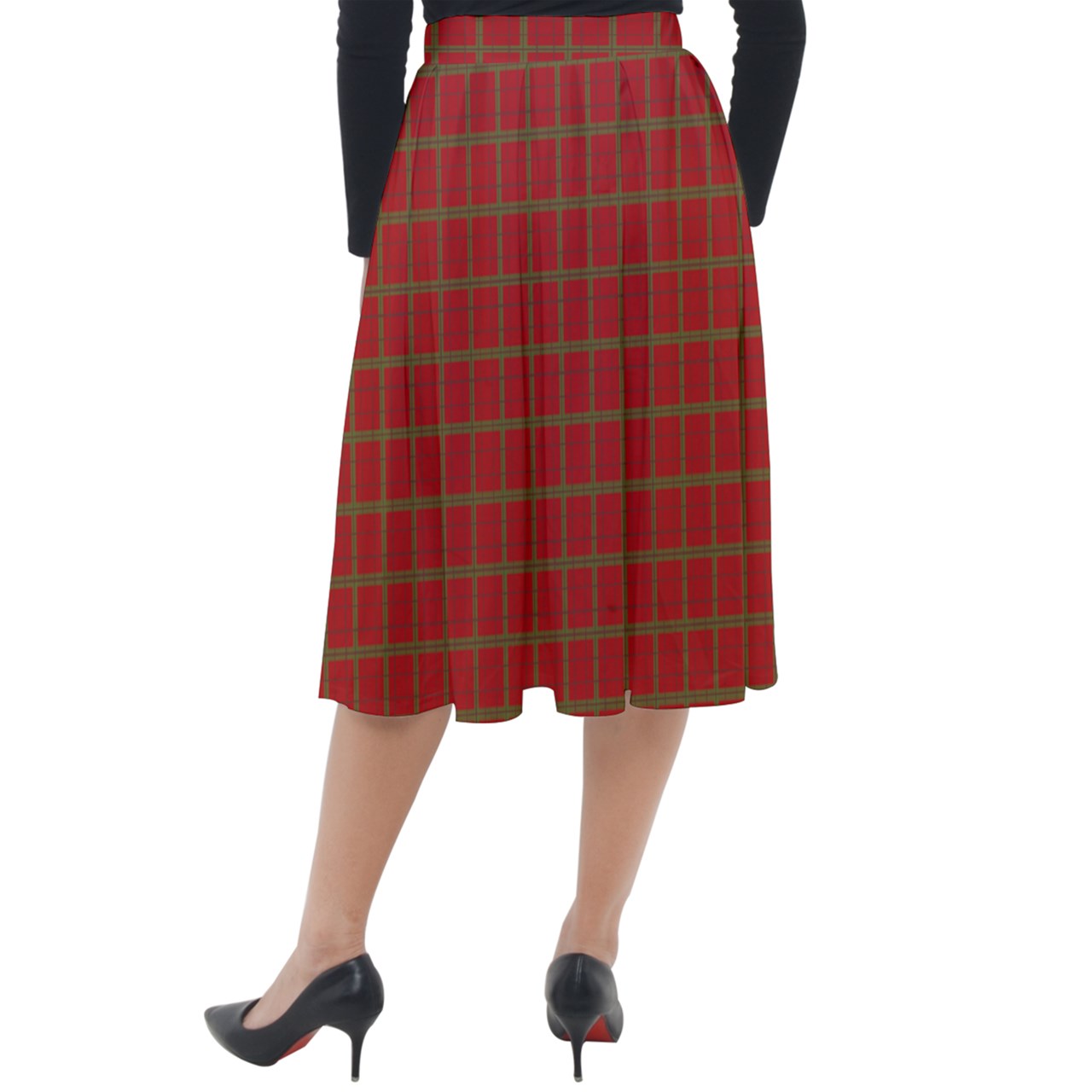 Cherry Jubilie Classic Velour Midi Skirt
