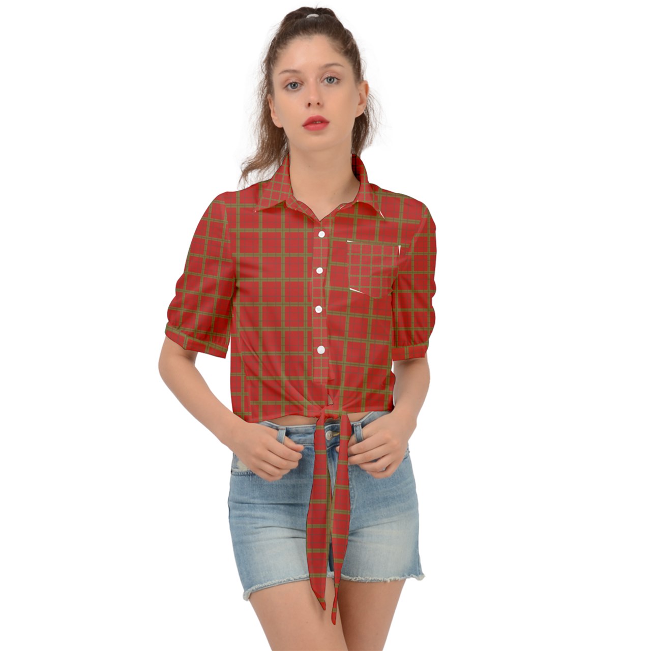 Cherry Jubilie Tie Front Shirt