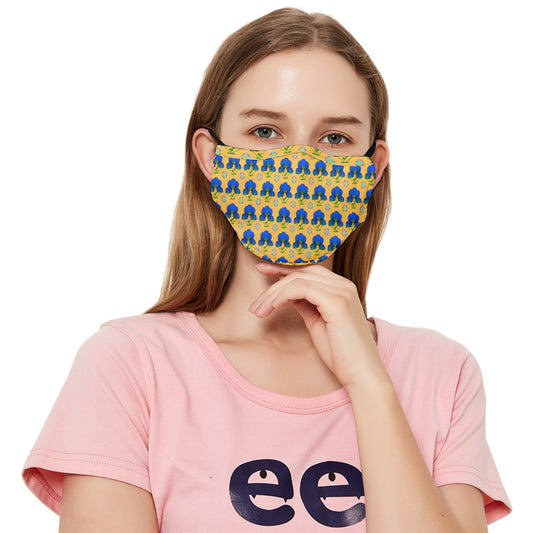 Blue Hydrangea Fitted Cloth Face Mask (Adult)