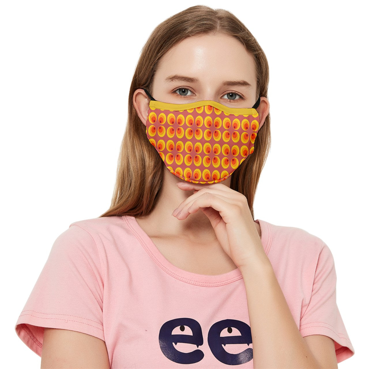 Wonky Peepers Fitted Cloth Face Mask (Adult)