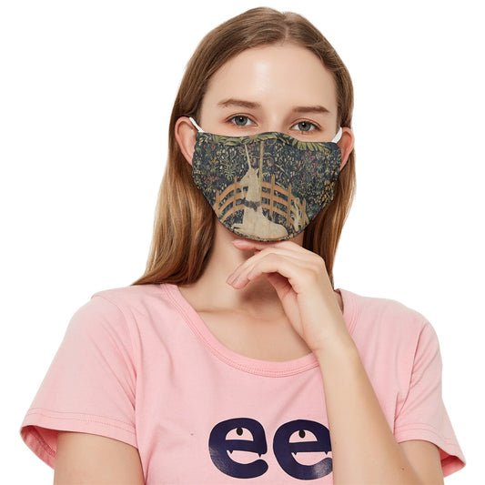 The Unicorn Rests In A Garden Fitted Cloth Face Mask (Adult)