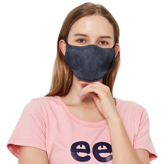 Smokey Blue Tie Dye Fitted Cloth Face Mask (Adult)