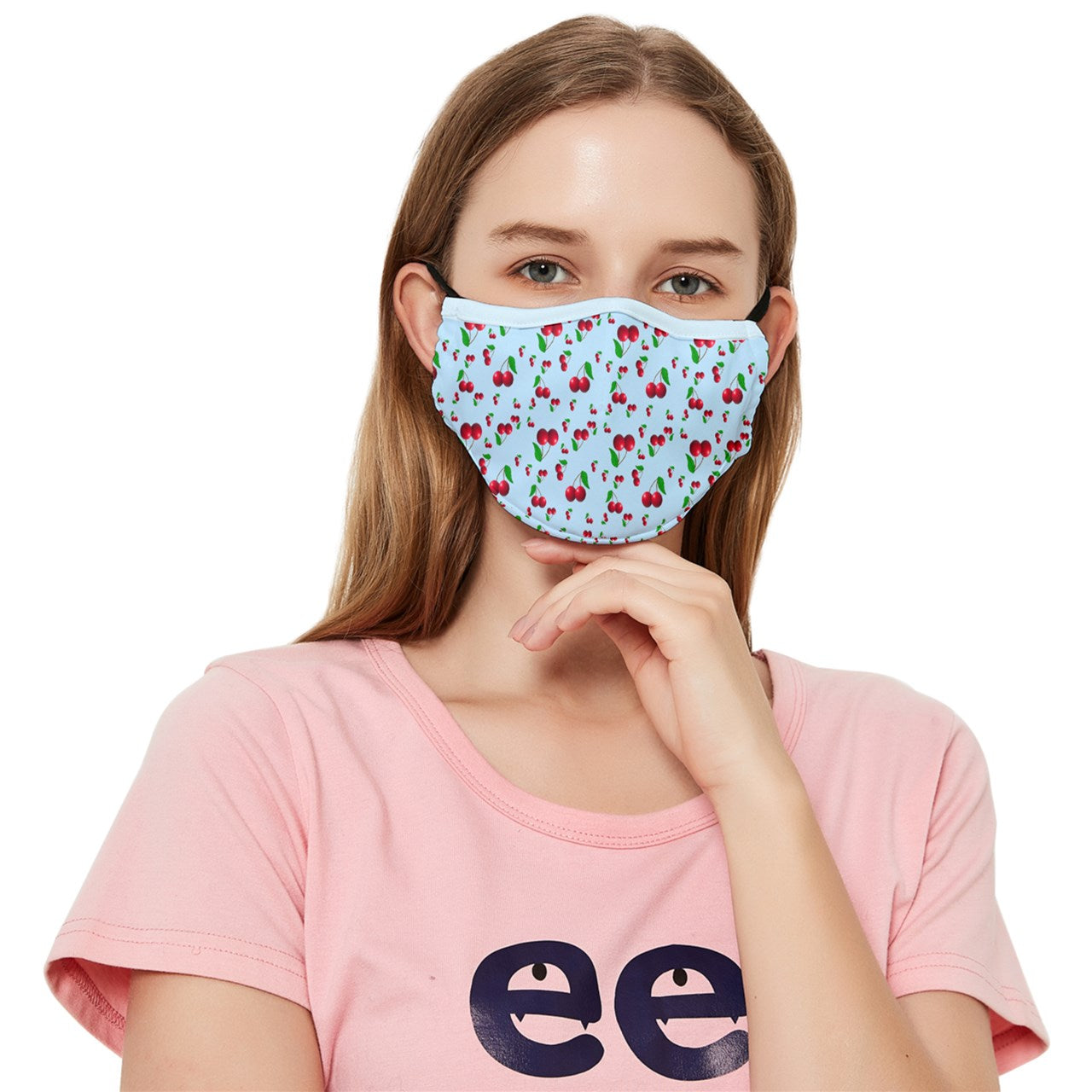 Blue Wayward Cherry Fitted Cloth Face Mask (Adult)