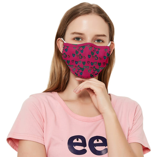 Candy Hearts Dark Fitted Cloth Face Mask (Adult)