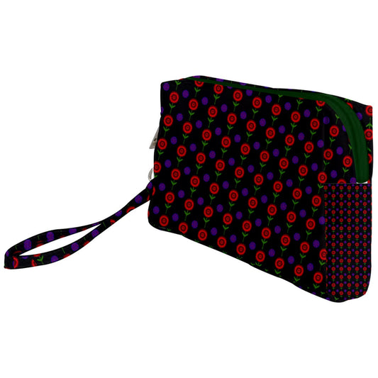 Red Poppies Wristlet Pouch Bag (Small)