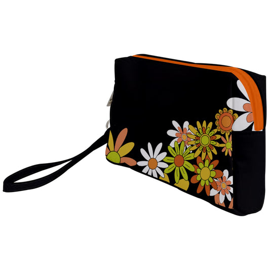 Classic Boho Flowers Wristlet Pouch Bag (Small)