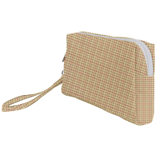 Beige Academia  Wristlet Pouch Bag (Small)