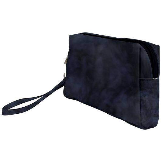 Smokey Blue Tie Dye Wristlet Pouch Bag (Small)