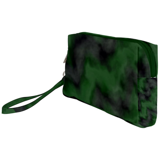 Green Tie Dye Wristlet Pouch Bag (Small)