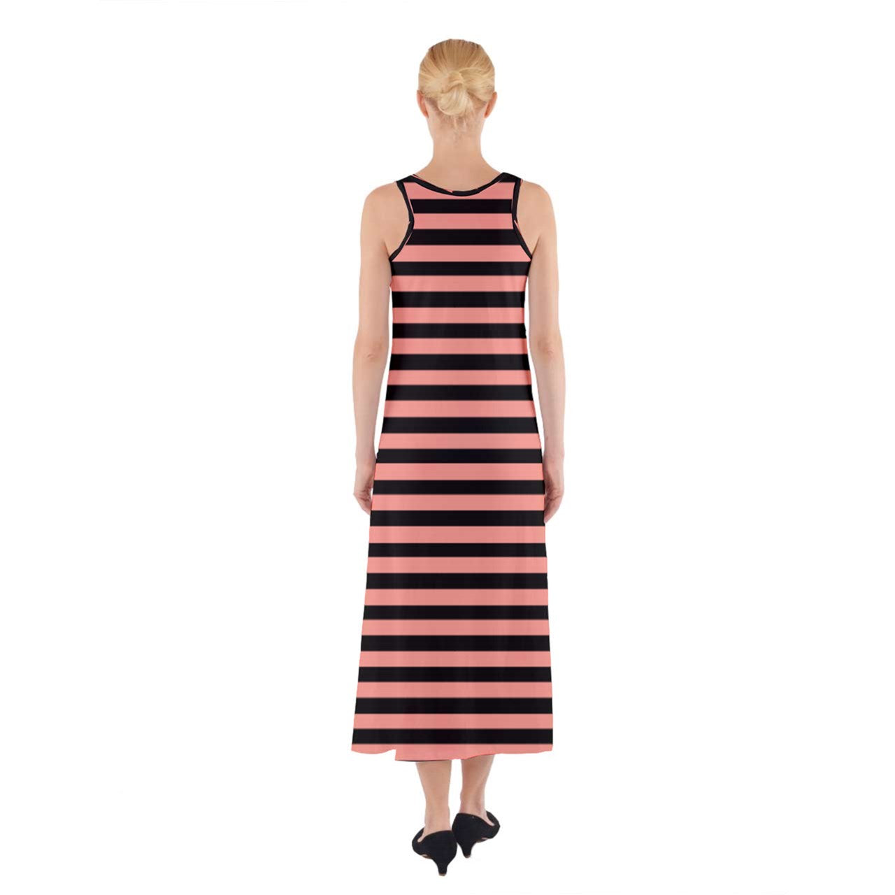 Peach Bellini stripes Sleeveless Maxi Underdress