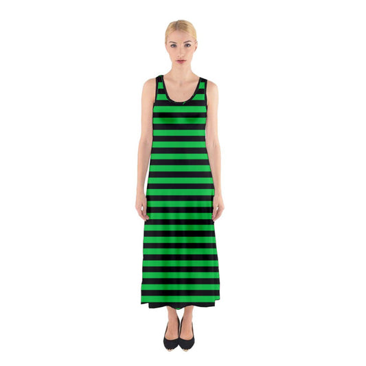 goblin green stripes Sleeveless Maxi Underdress