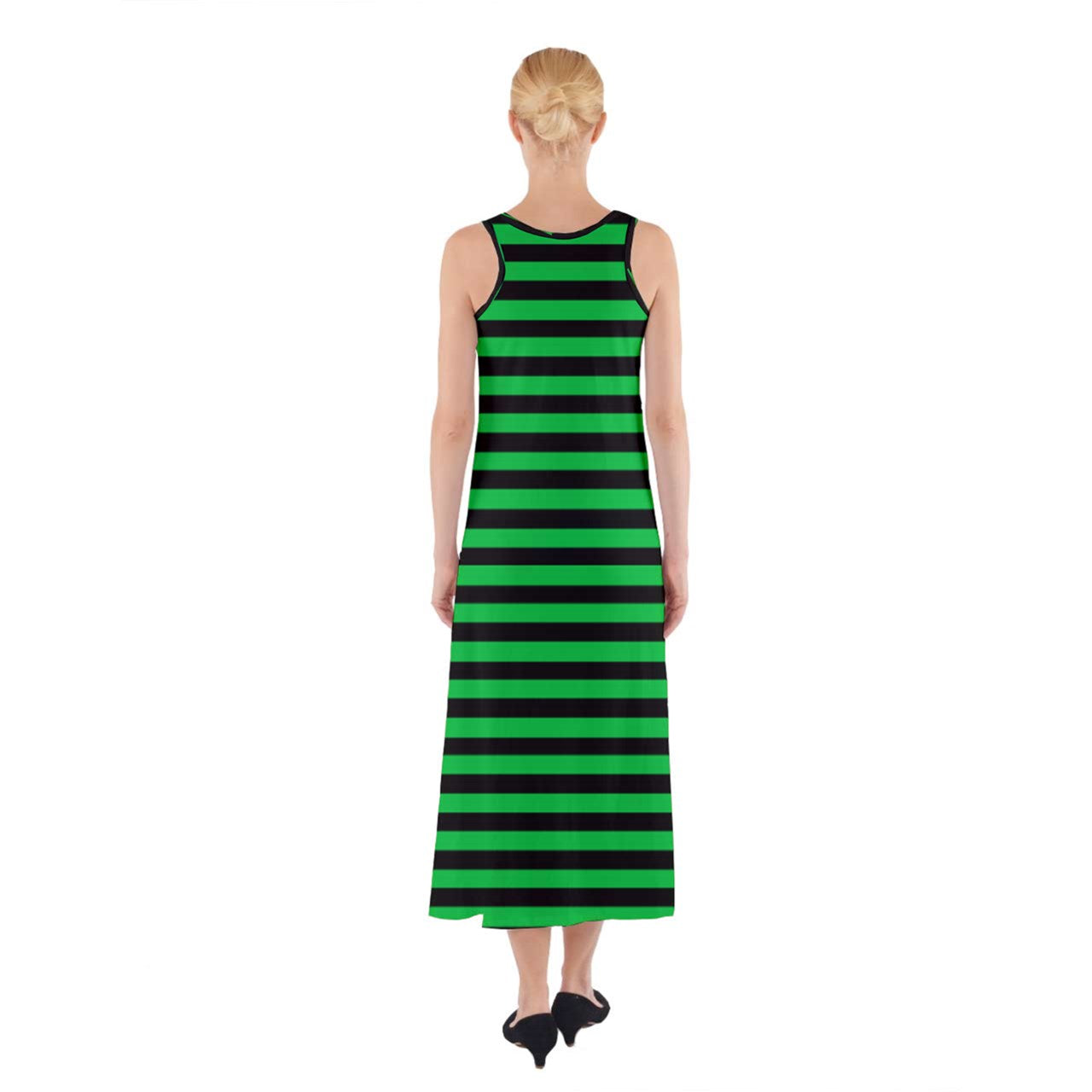 goblin green stripes Sleeveless Maxi Underdress