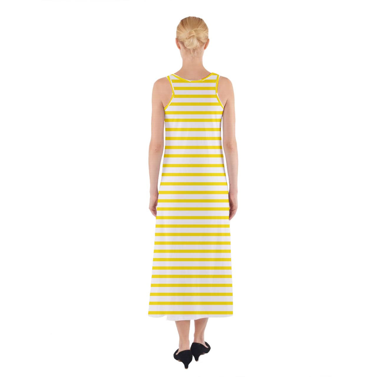 yellow beach stripe Sleeveless Maxi Underdress