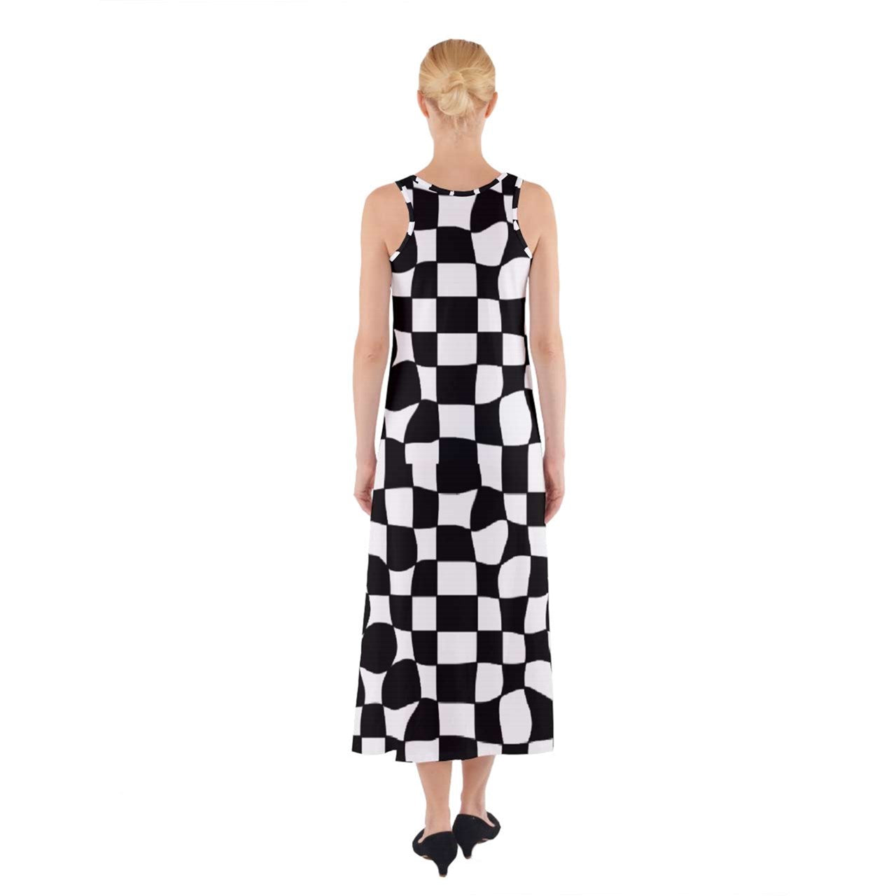 wonky checkers Sleeveless Maxi Underdress
