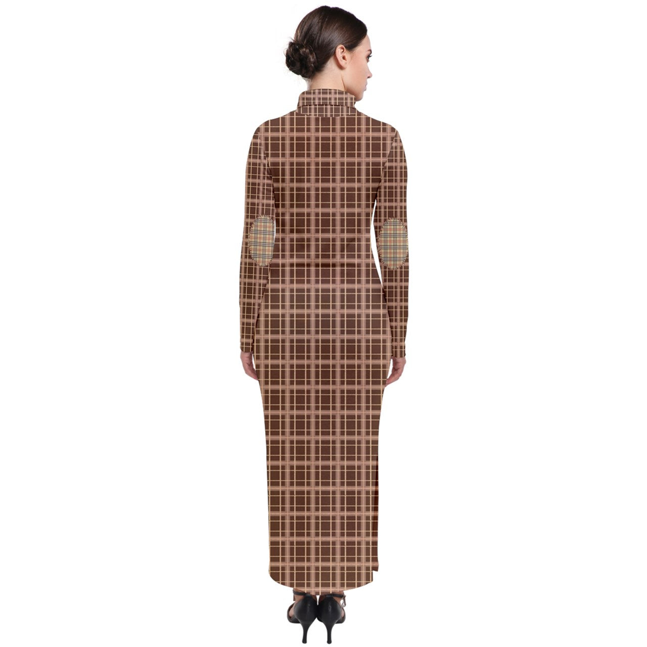 Brown Academia Turtleneck Maxi Dress