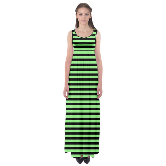neon green stripe Empire Waist Maxi Underdress