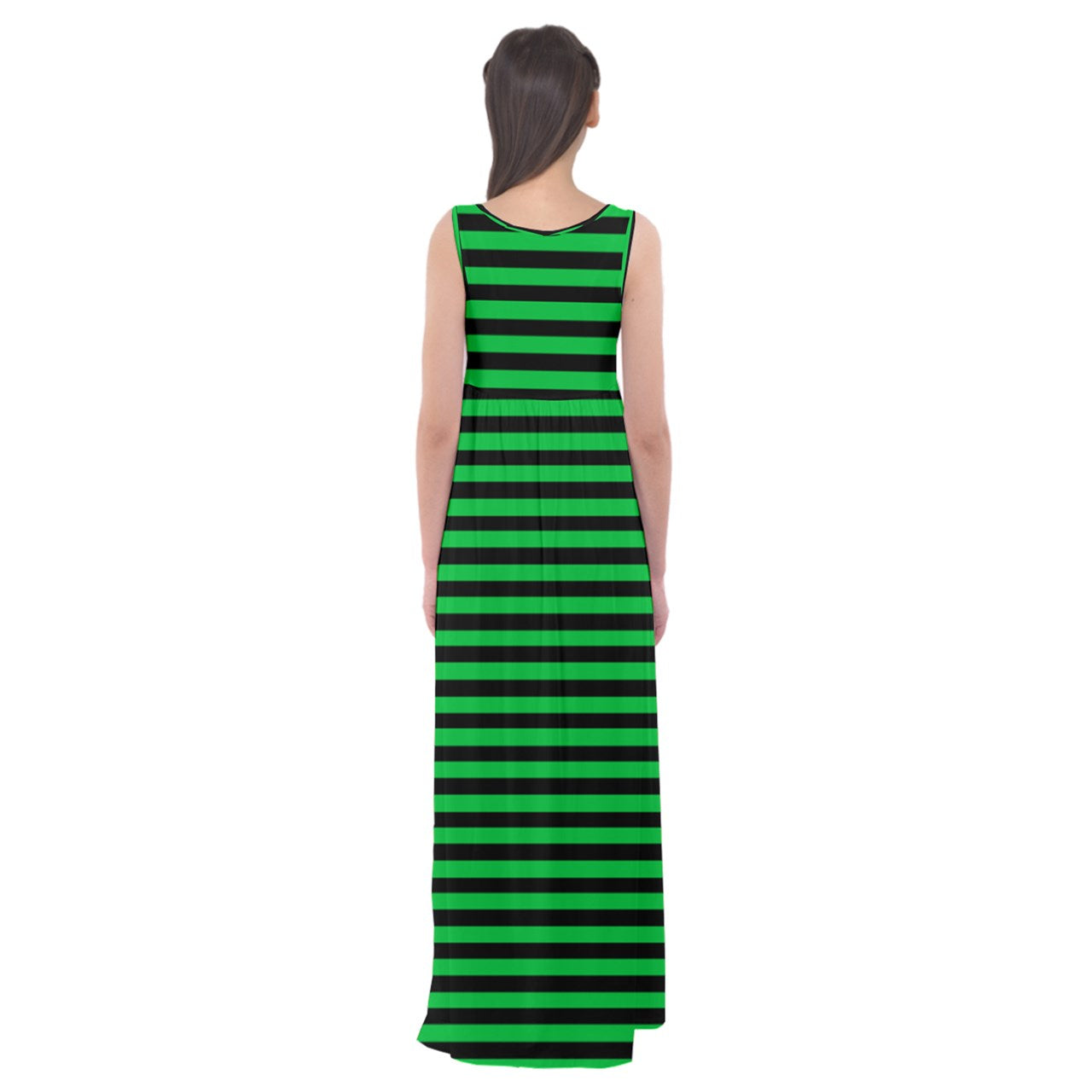 goblin green stripes Empire Waist Maxi Underdress