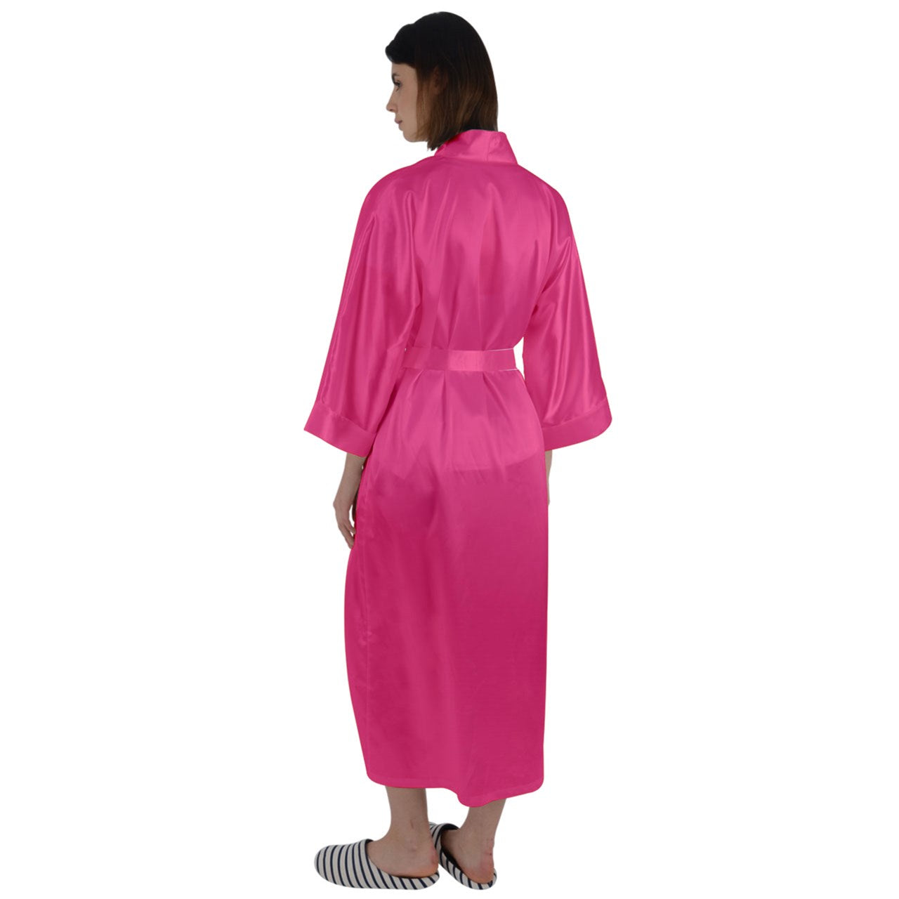Hot Pink Maxi Satin Robe
