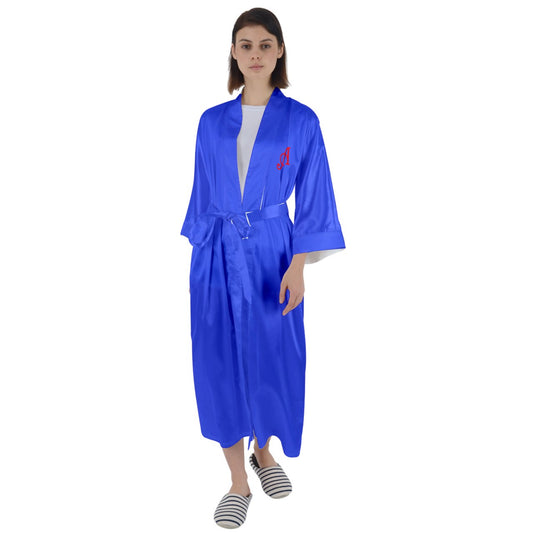 Hot Blue Maxi Satin Robe