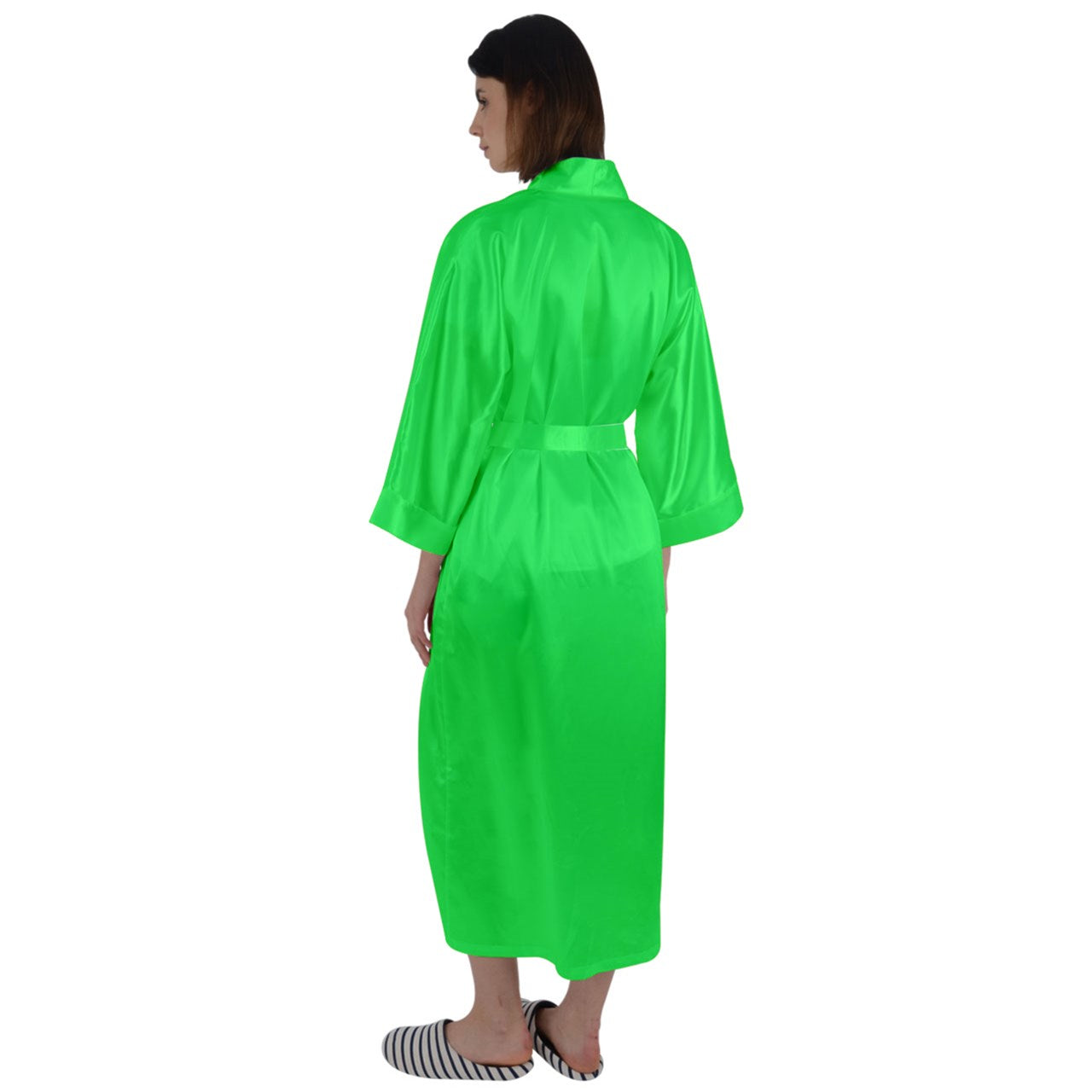 Hot Green Maxi Satin Robe