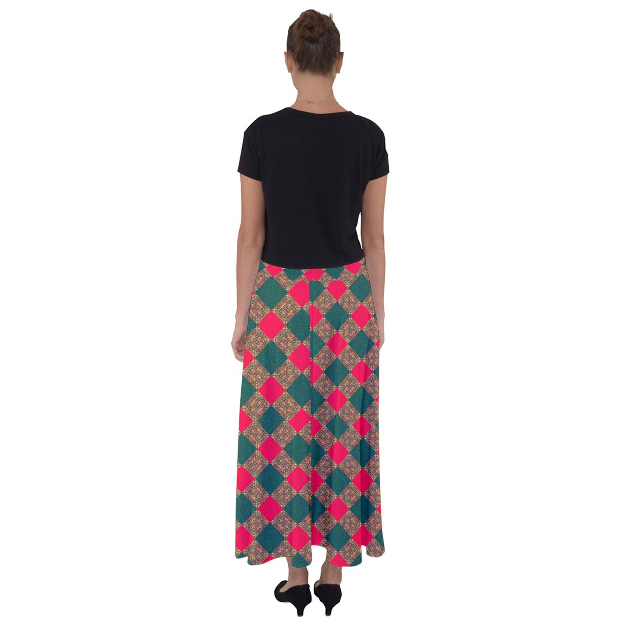 Yules Quilt Flared Maxi Skirt