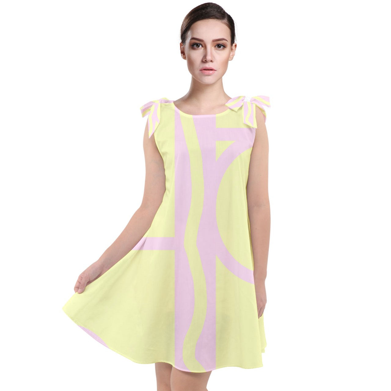 Pink Banana Mod Bubble Tie Up Tunic Dress