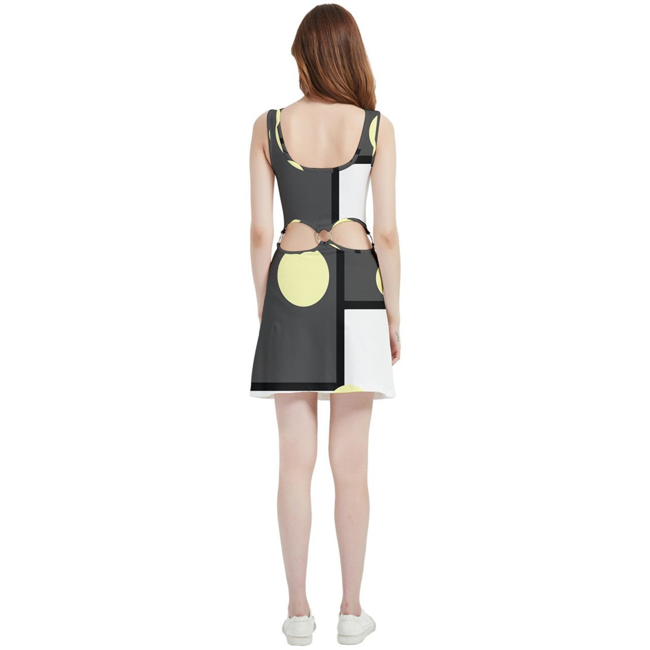 Noir Mod Bubble Velvet Cutout Dress
