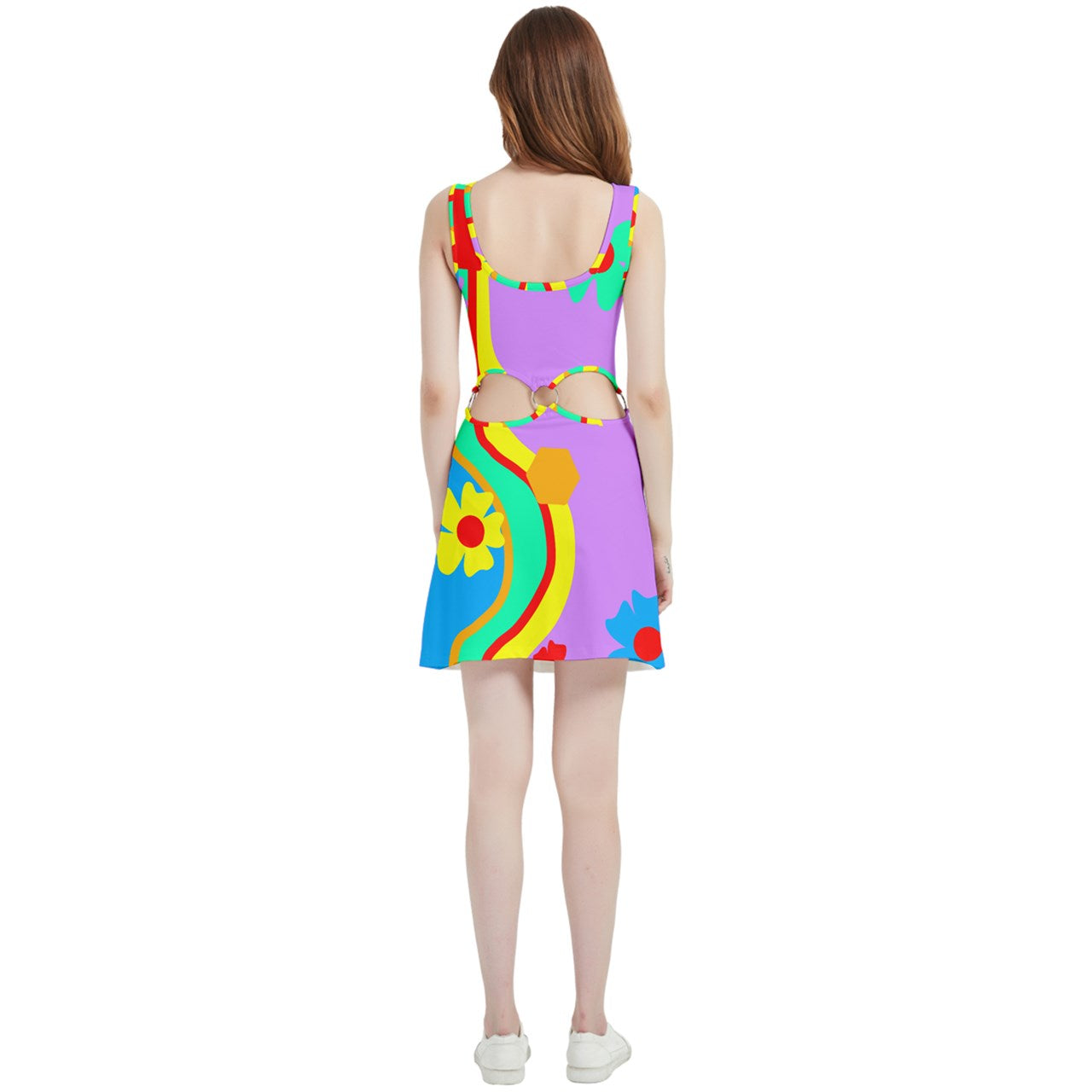 Rainbow Road Velvet Cutout Dress