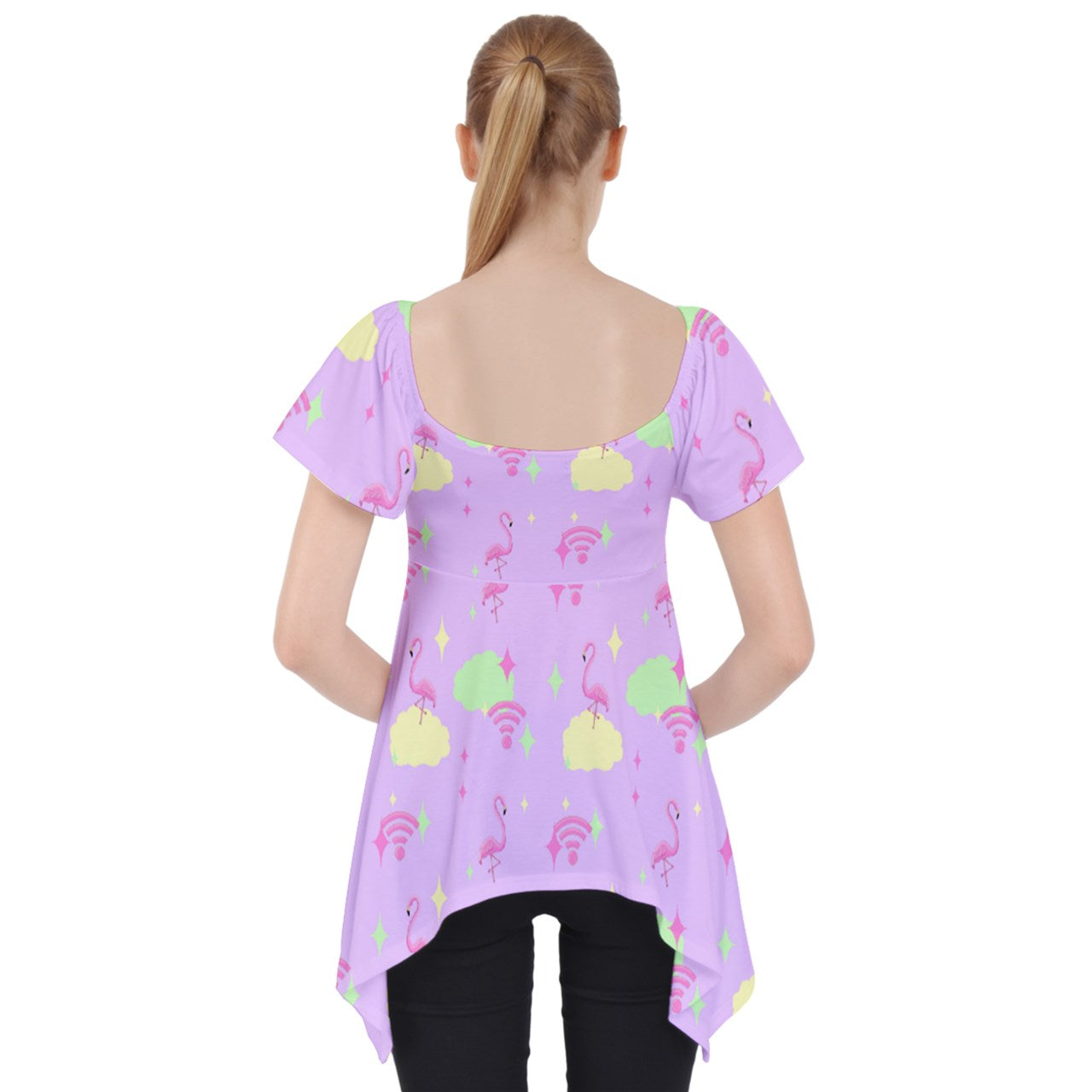 'Flamingo Sky Lace Front Dolly Top