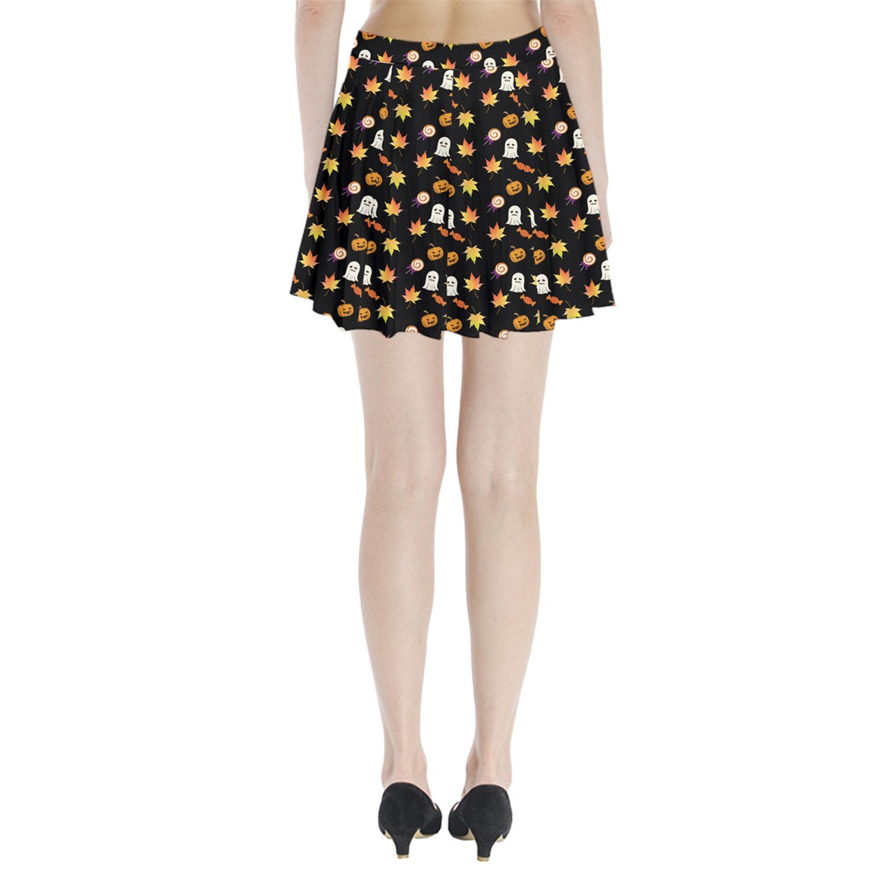 Jack-O Sweet Leaf Pleated Mini Skirt