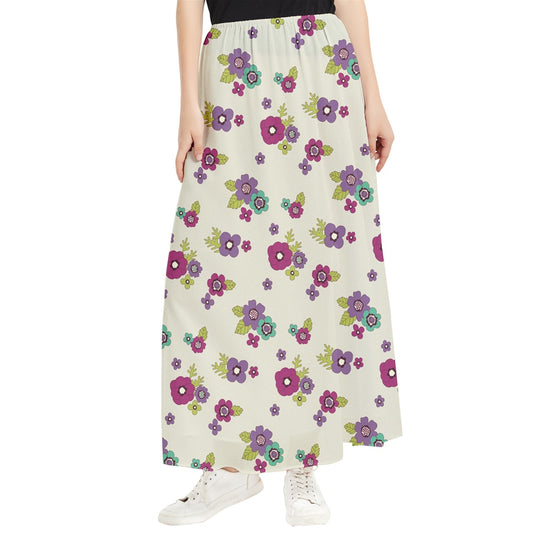 Garden Khaki Maxi Chiffon Skirt