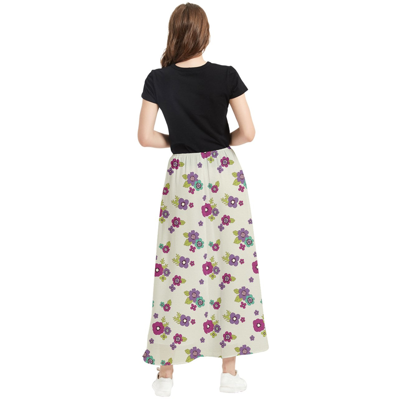 Garden Khaki Maxi Chiffon Skirt
