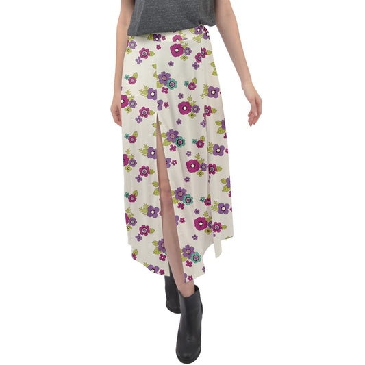 Garden Khaki Velour Split Maxi Skirt