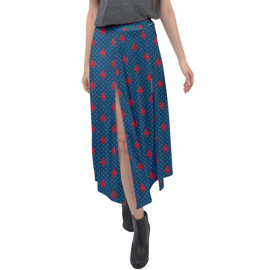 Twilight Rose Velour Split Maxi Skirt