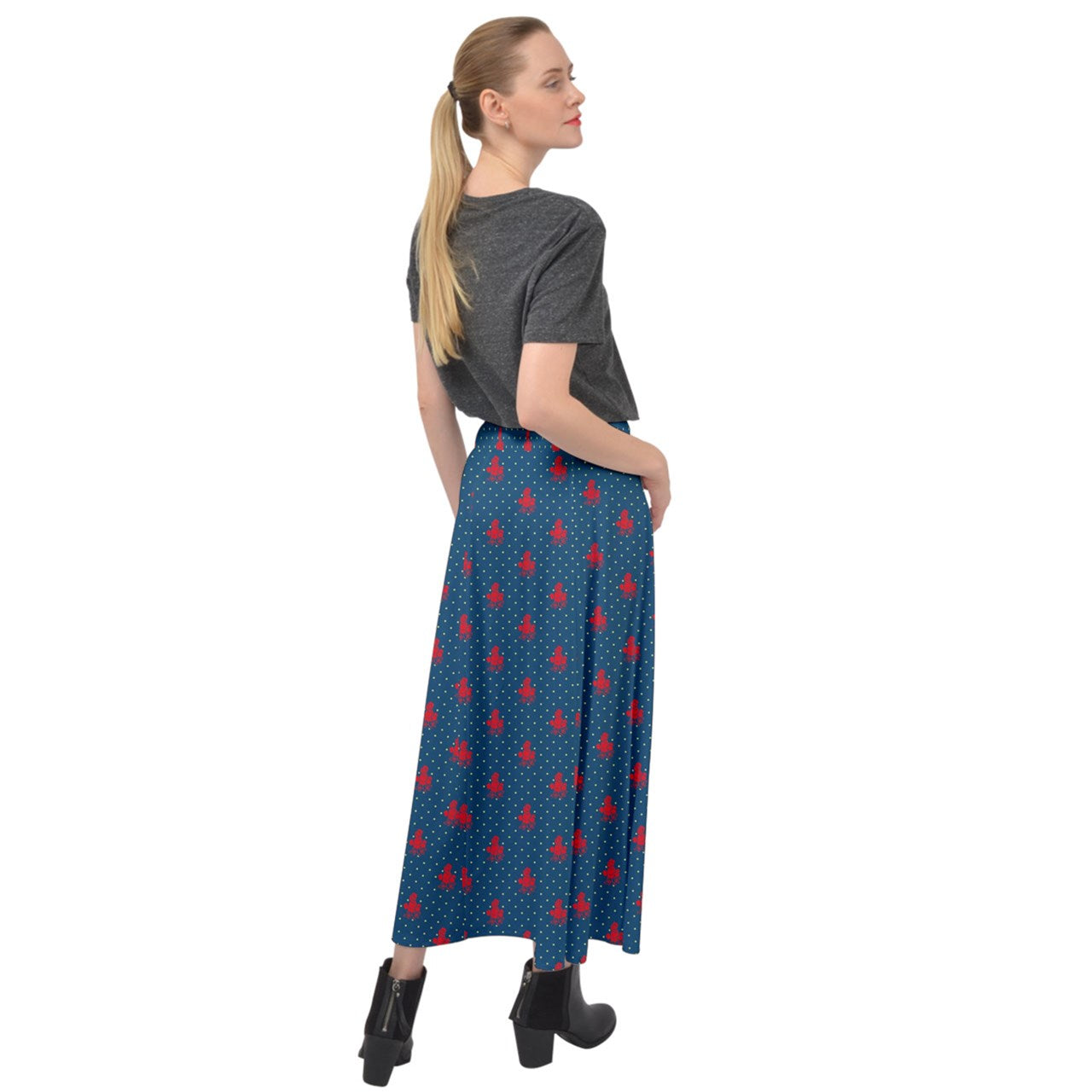 Twilight Rose Velour Split Maxi Skirt