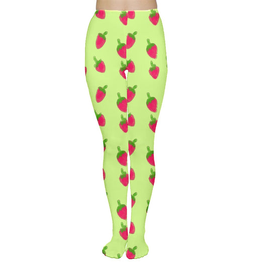 Watercolor Strawberries Tights