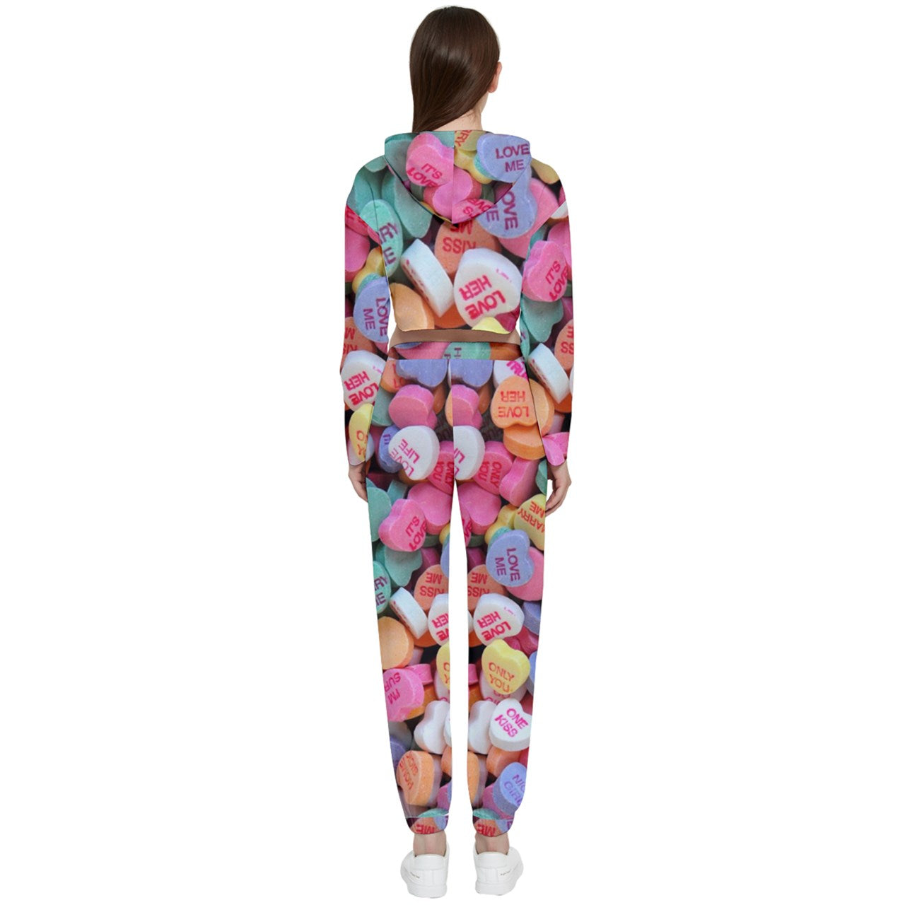 Conversation hearts HD Cropped Zip Up Lounge Set
