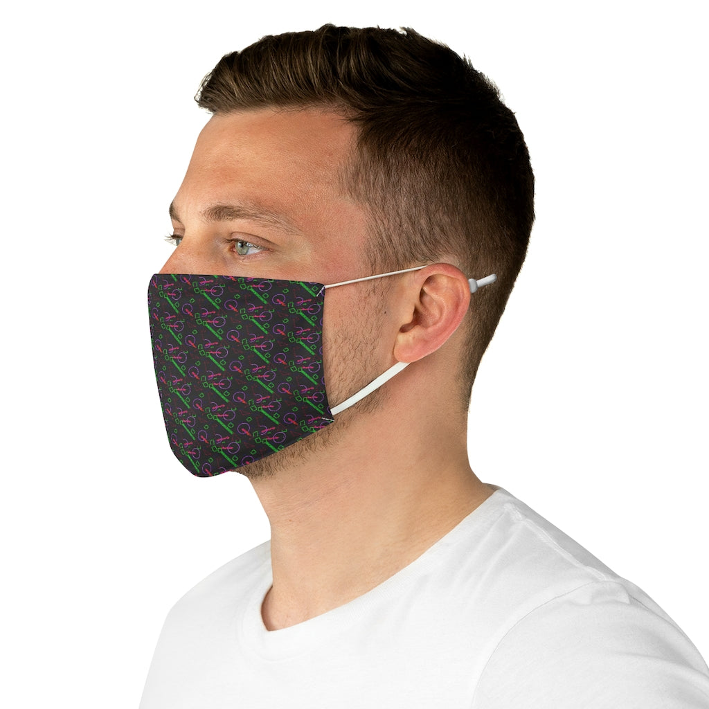 Purple Vector Shapes Fabric Face Mask