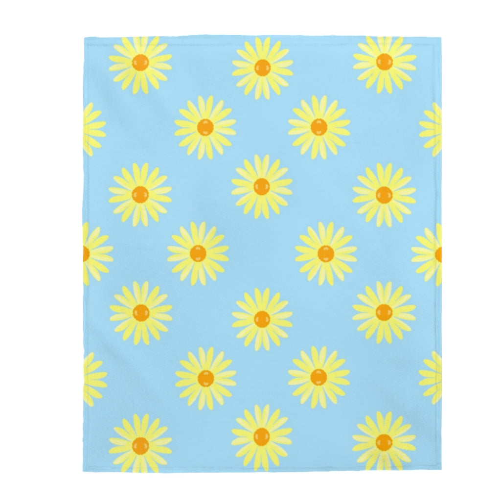 Sky sunshine flower Velveteen Plush Blanket