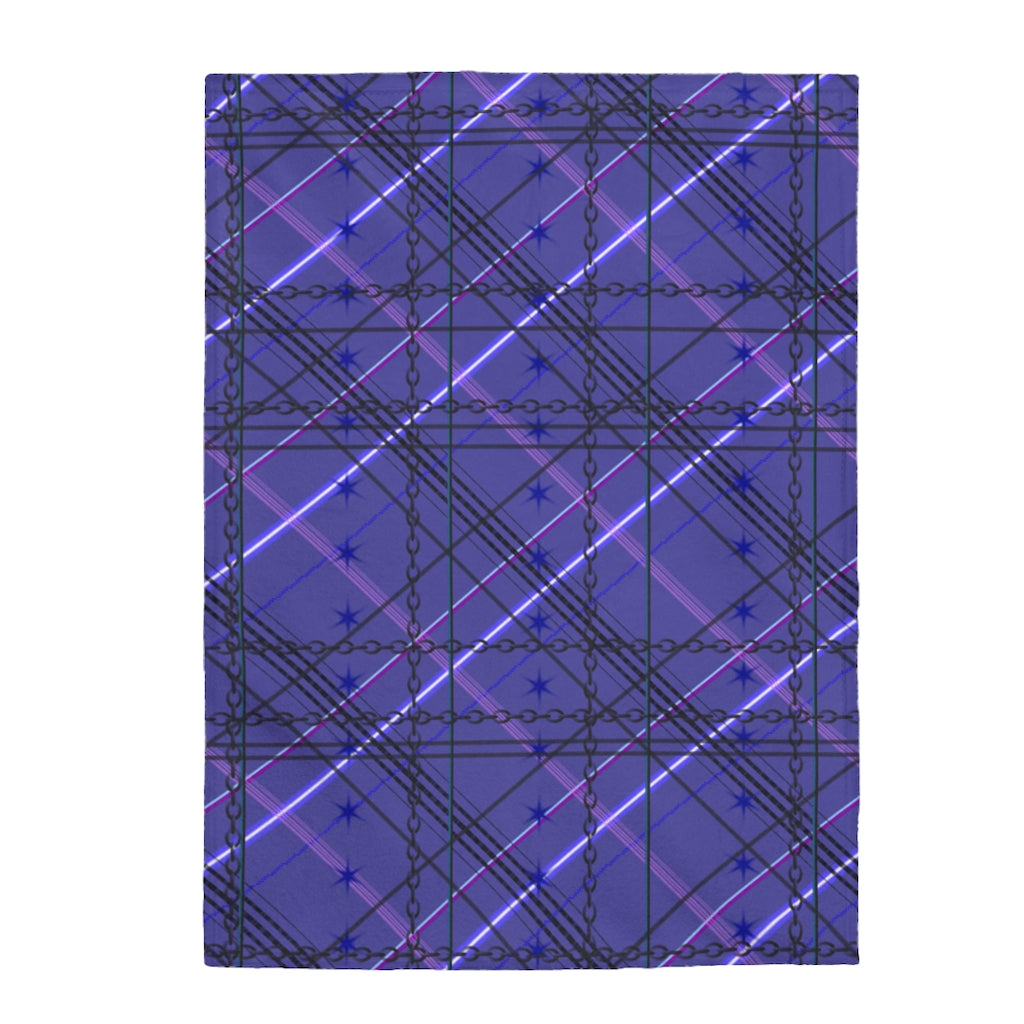 purple plaid Velveteen Plush Blanket