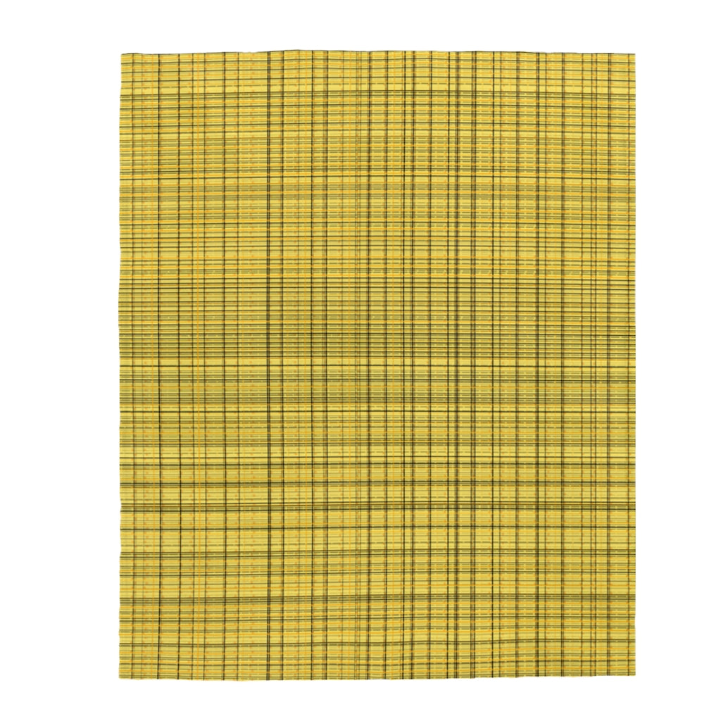 yellow y2k plaid Velveteen Plush Blanket