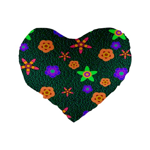 cheeta floral  16" Premium Heart Shape Cushion