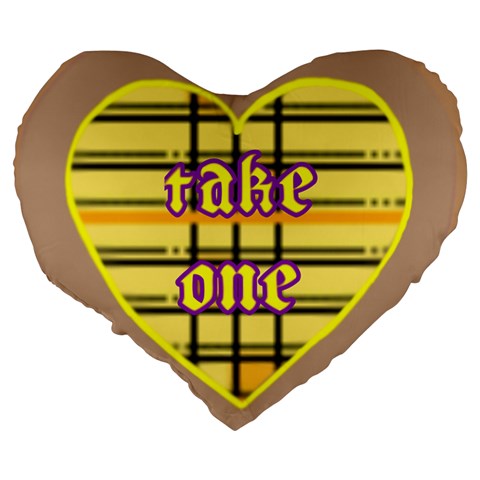 Take One Cookie Large 19" Flano Heart Shape Cushion