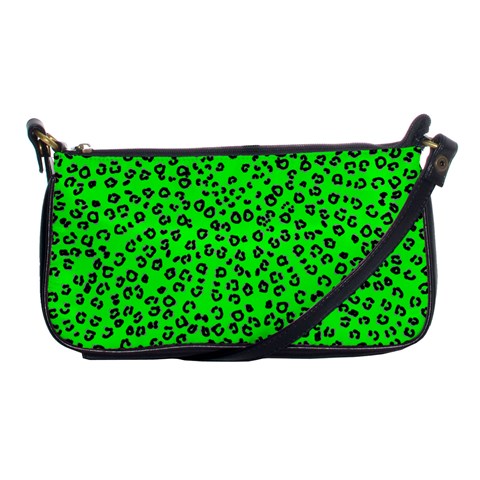 neon green cheetah Shoulder Clutch Bag