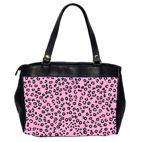 pink cheetah Oversize Office Handbag (2 Sides)