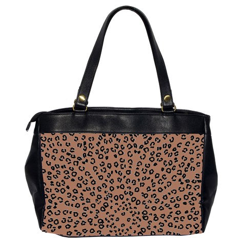 brown cheetah Oversize Office Handbag (2 Sides)