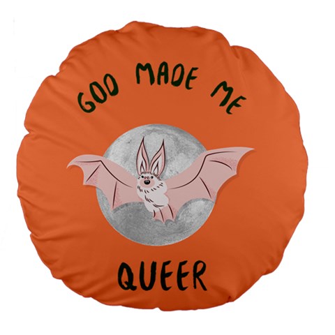 God Made Me Queer Large 18" Premium Flano Round Cushion