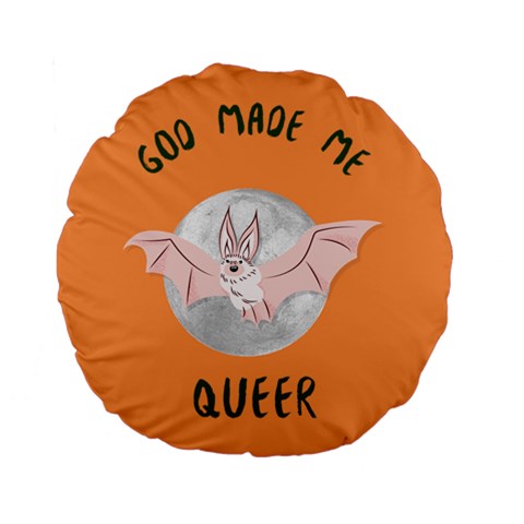 God Made Me Queer Standard 15" Premium Flano Round Cushion