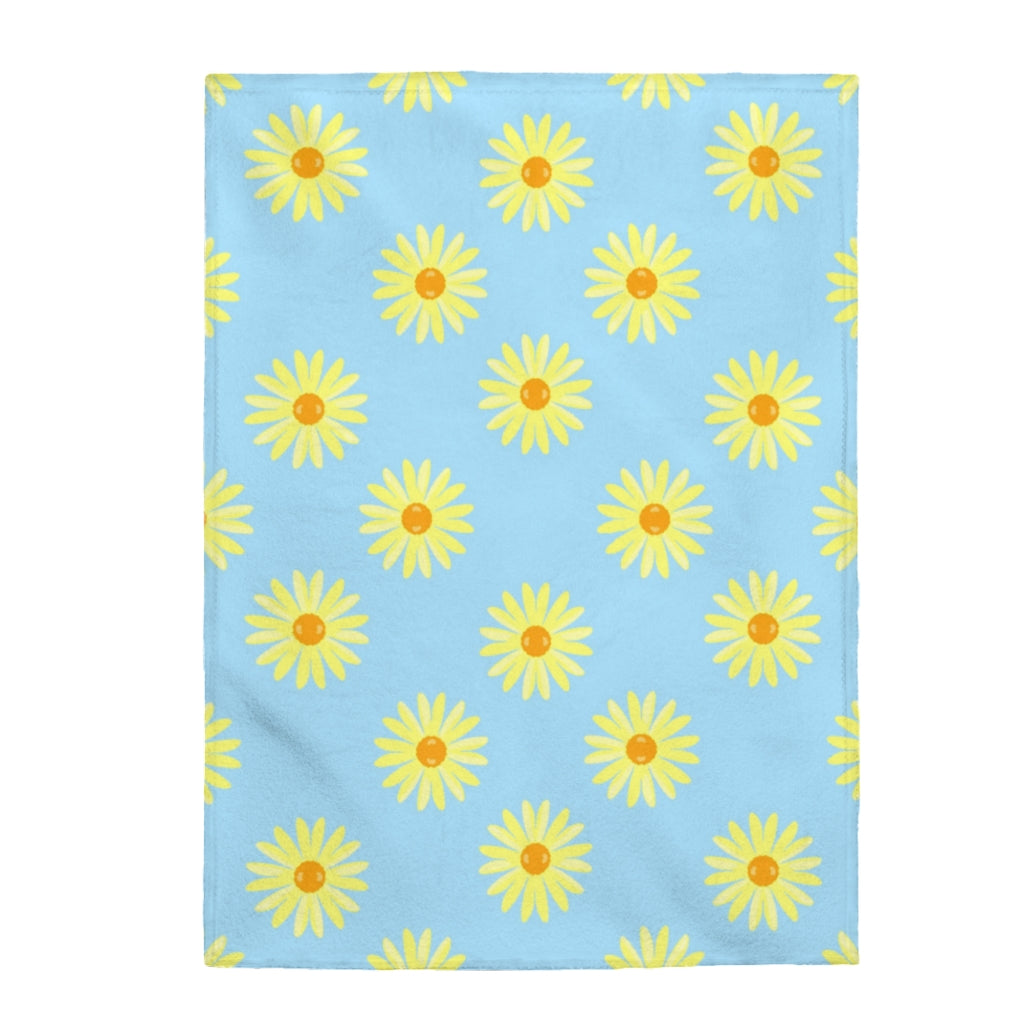 Sky sunshine flower Velveteen Plush Blanket